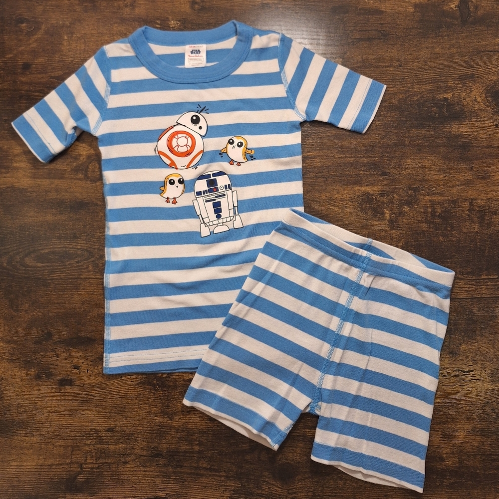 Hanna Andersson Star Wars Blue and White Striped Kids Pajama Set
